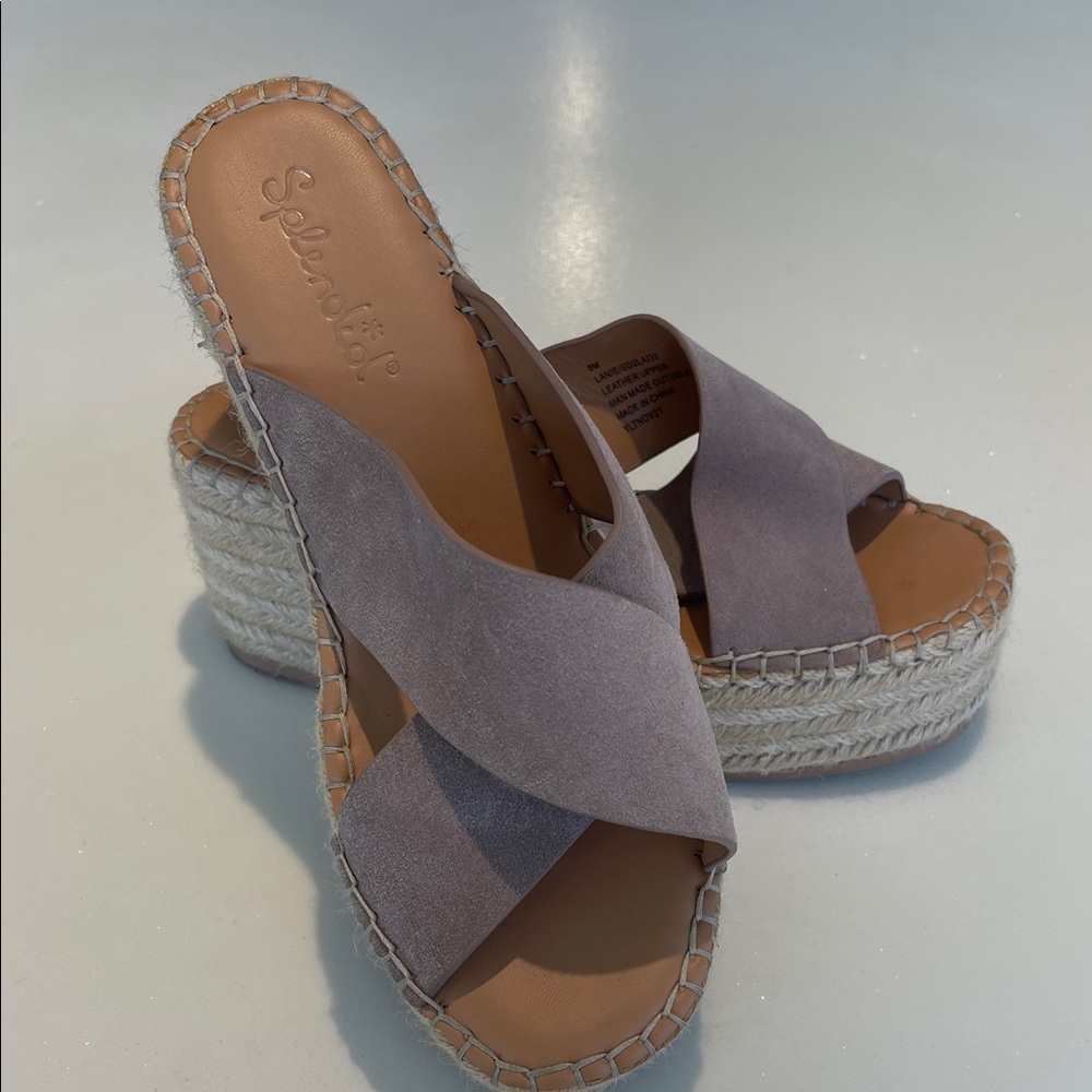 Splendid Women's Espadrille Wedge Sandals - Tan and Cream soze 8